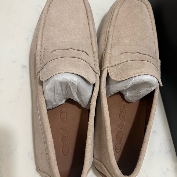 Coach Men's Light Tan Suede Loafers - Picture 3 of 14